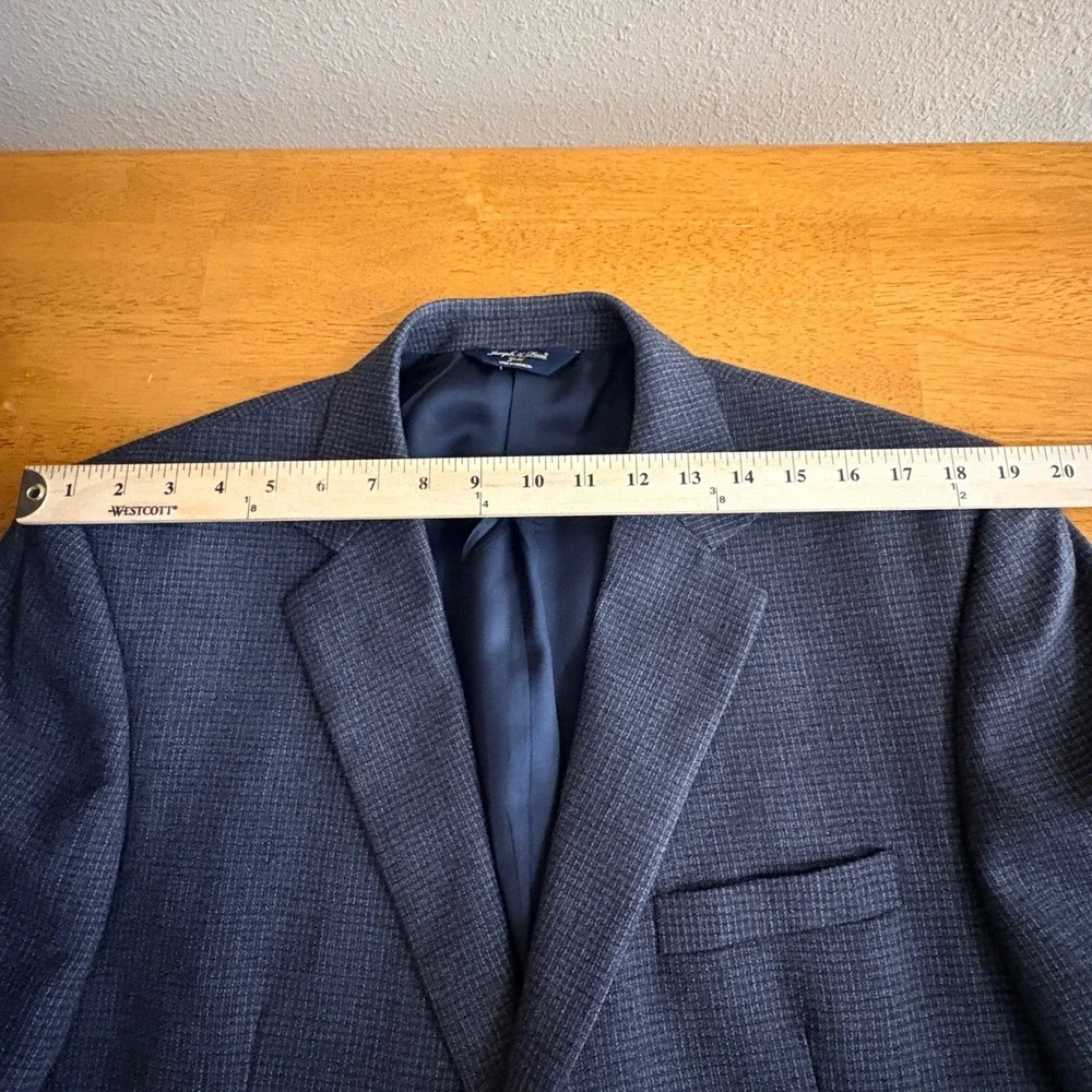 Joseph & Feiss Mens 44 Regular Blazer Blue 100% Lambswool Weave Sport Coat